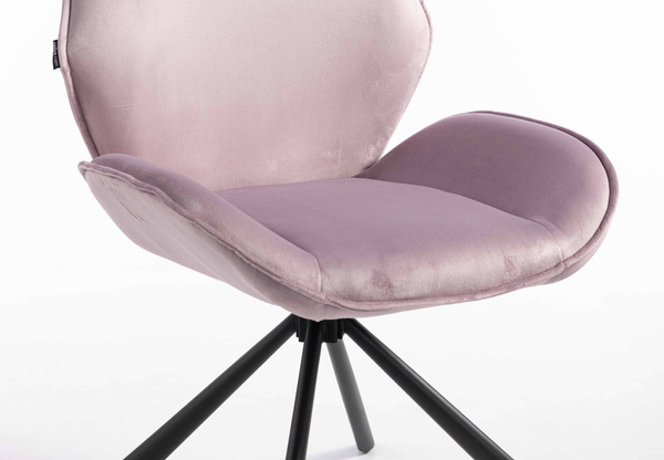 HR350 CSILLAGLÁB Halványlila modern velúr szék fekete lábbal
