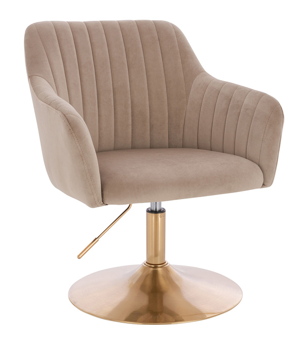 HR190N Latte Modern Velúr Szék Arany lábbal