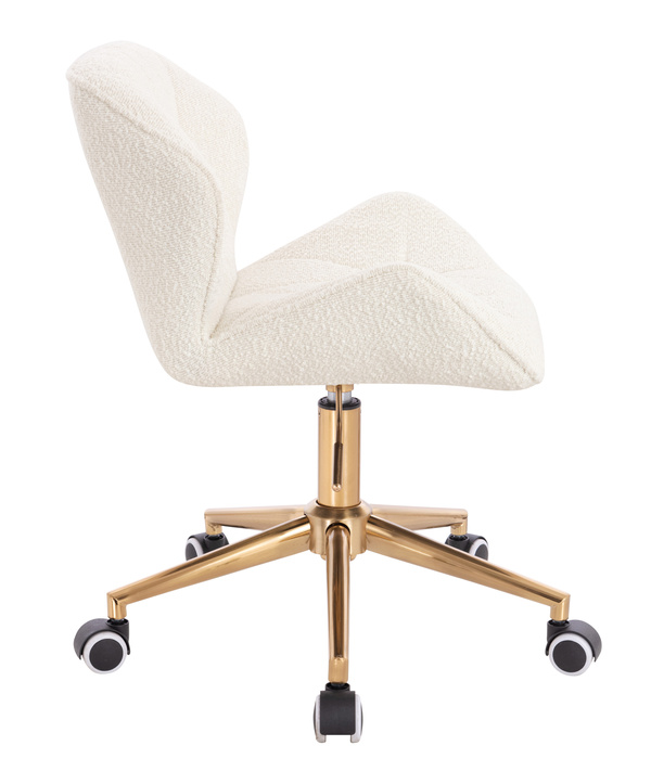 HR111K Krémszínű modern boucle szék arany lábbal