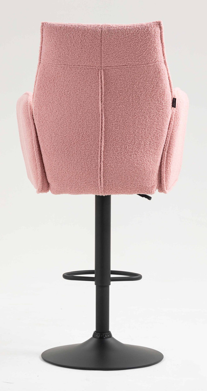 HR280W Púder Rózsaszín modern boucle szék fekete lábbal