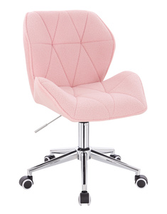 HR212K Púderrózsaszín modern boucle szék krómozott lábbal