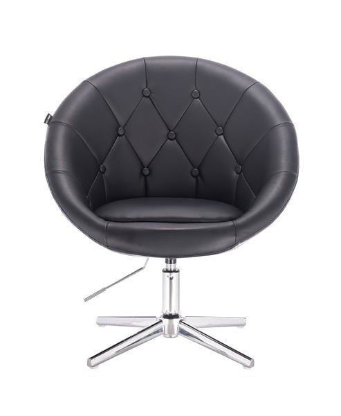 HC8516CROSS Fekete modern műbőr szék krómozott lábbal