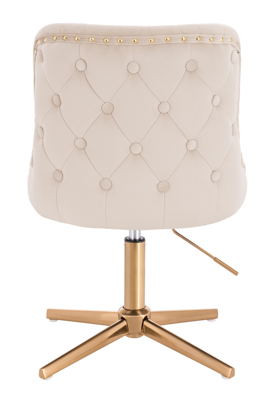 HR940CROSS Krémszínű Modern Velúr Szék Arany lábbal