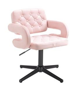 HR8403CROSS Púderrózsaszín modern velúr szék  fekete lábbal