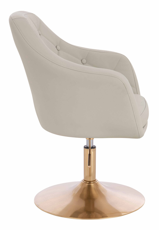 HR831N Ecru Műbőr Premium Soft szék Arany lábbal
