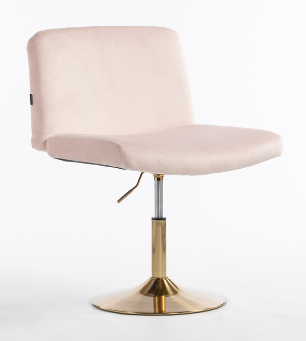 HR150N Púder Rózsaszín Modern Velúr Szék Arany lábbal