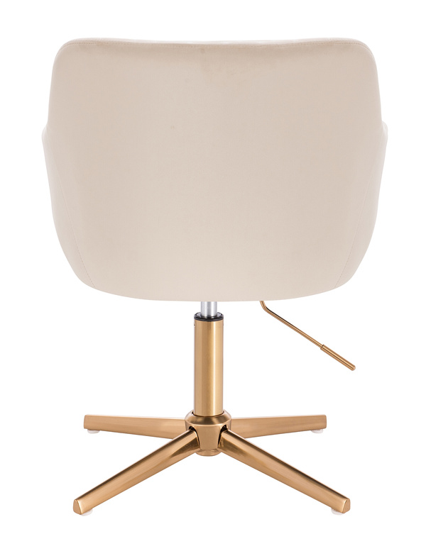 HR190CROSS Krémszínű Modern Velúr Szék Arany lábbal