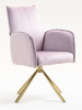 HR280 CSILLAGLÁB Halványlila Modern Velúr Szék Arany lábbal