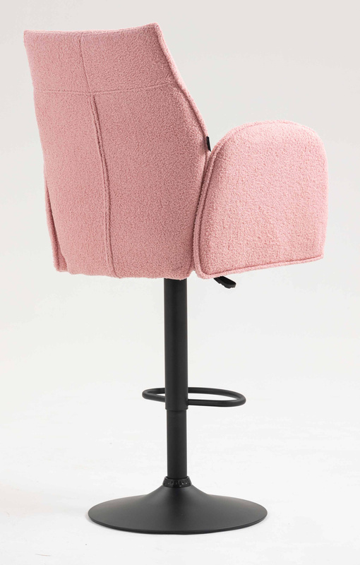 HR280W Púder Rózsaszín modern boucle szék fekete lábbal