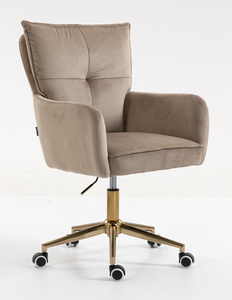 HR250K Latte modern velúr szék arany lábbal