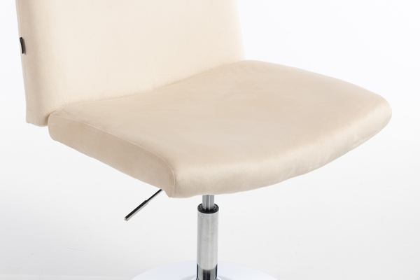 HR150N Krémszínű Modern Velúr Szék Krómozott lábbal