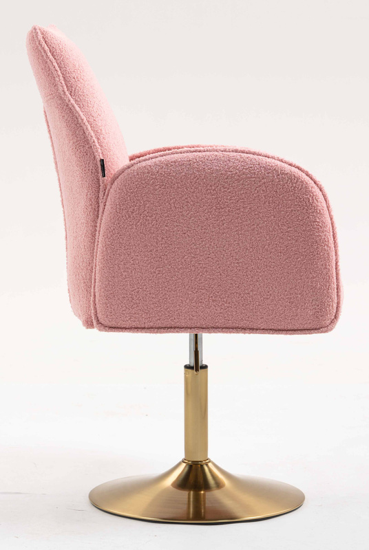 HR280N Púder Rózsaszín modern boucle szék arany lábbal