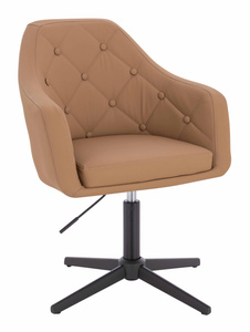 HR831CROSS Karamell Műbőr Premium Soft szék fekete lábbal