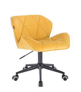 HR111K Sárga modern velúr szék fekete lábbal