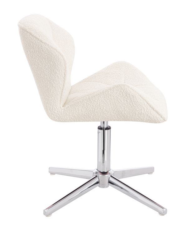 HR111CROSS Krémszínű modern boucle  szék krómozott lábbal