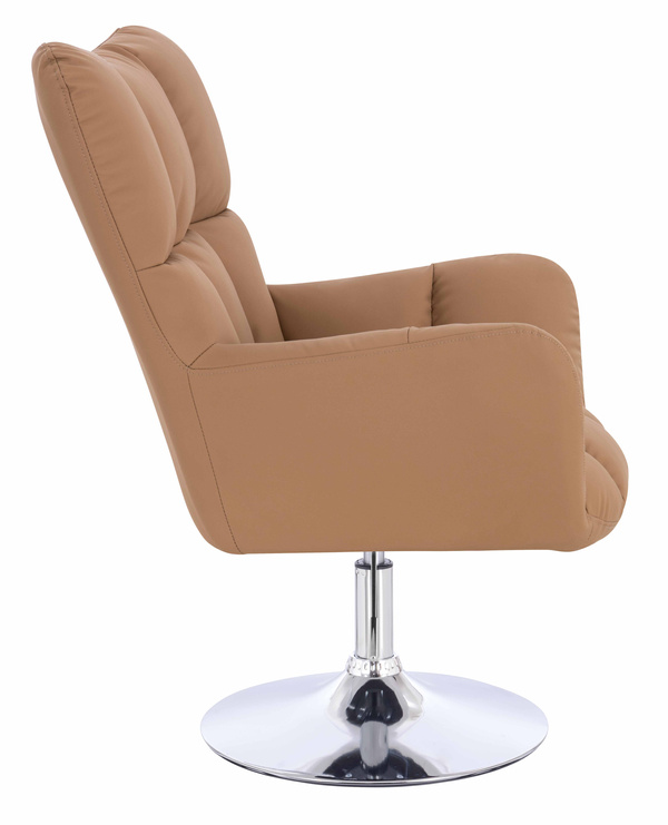 HR650N Karamell Műbőr Premium Soft szék krómozott lábbal
