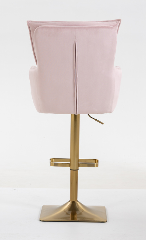 HR250KW Púder Rózsaszín modern velúr szék arany lábbal
