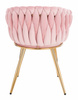 HR750 Szék Arany lábakkal Púder Rózsaszín velúr