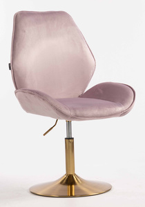 HR350N Halványlila modern velúr szék arany lábbal
