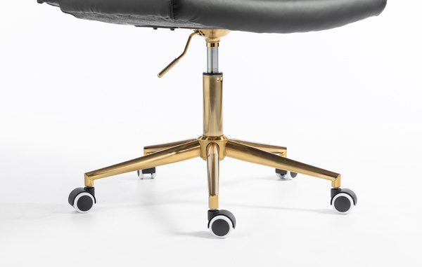 HR150K Fekete Modern Műbőr Szék Arany lábbal