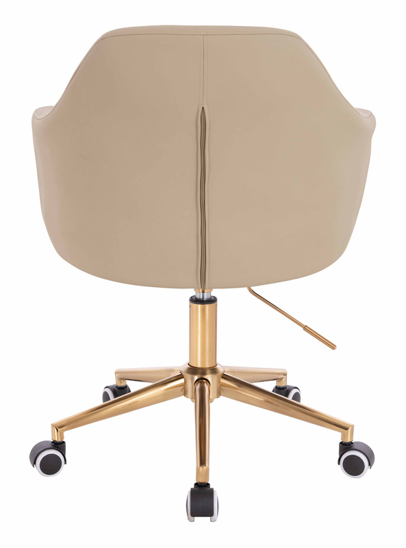 HR831K Krémszínű Műbőr Premium Soft szék Arany lábbal