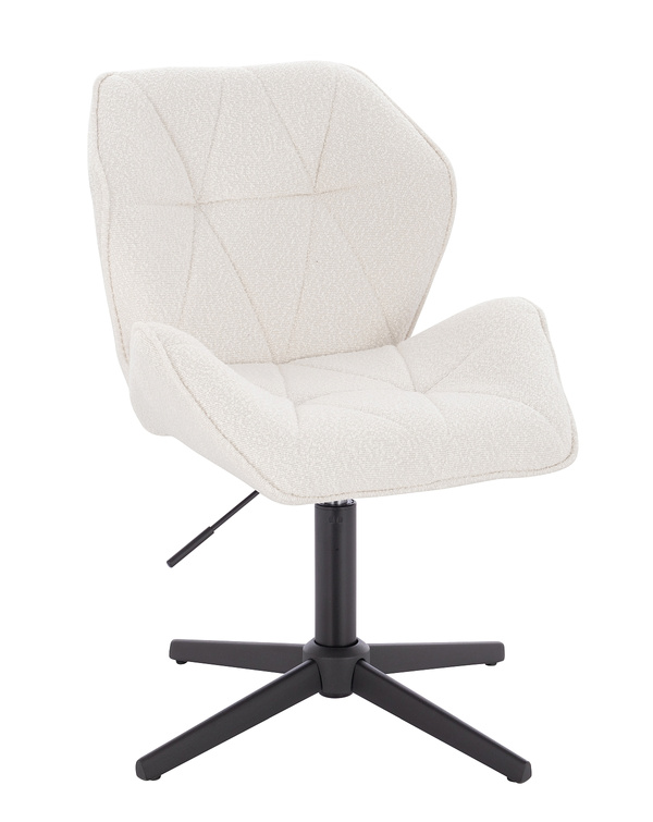 HR212CROSS Krémszínű modern boucle szék fekete lábbal