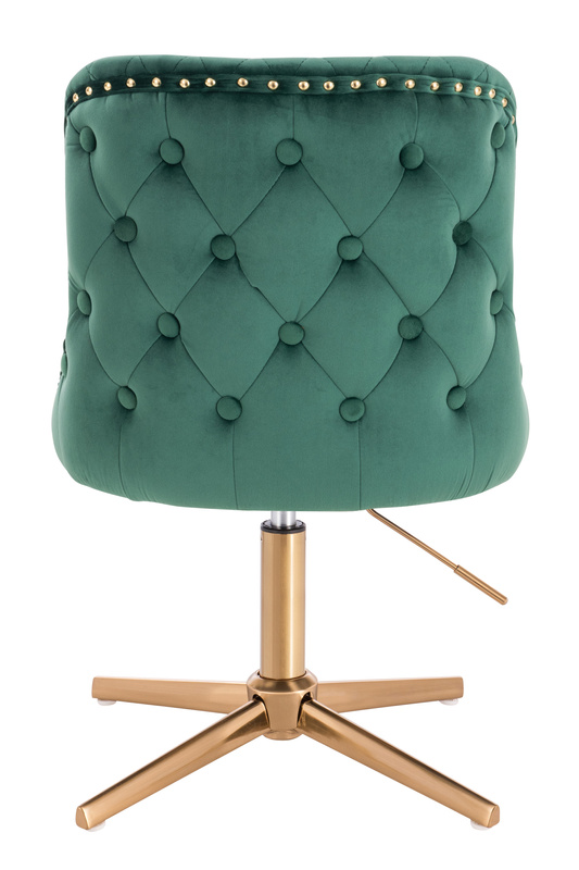 HR940CROSS Sötétzöld Modern Velúr Szék Arany lábbal