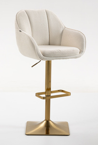 HR2055KW Krémszínű Modern Boucle Szék Arany lábbal