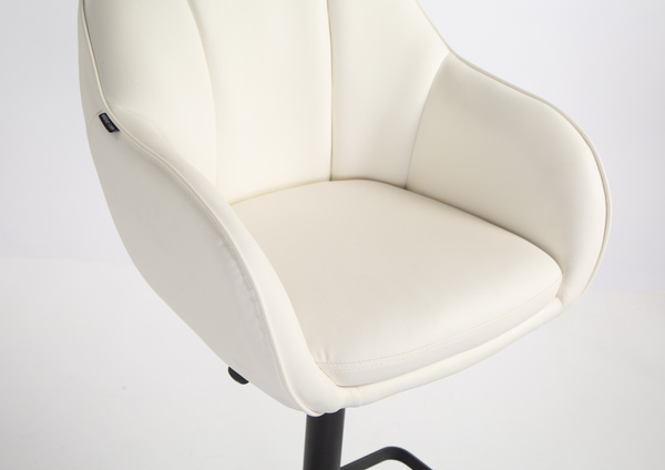 HR2055KW Fehér Modern Műbőr Szék Fekete lábbal