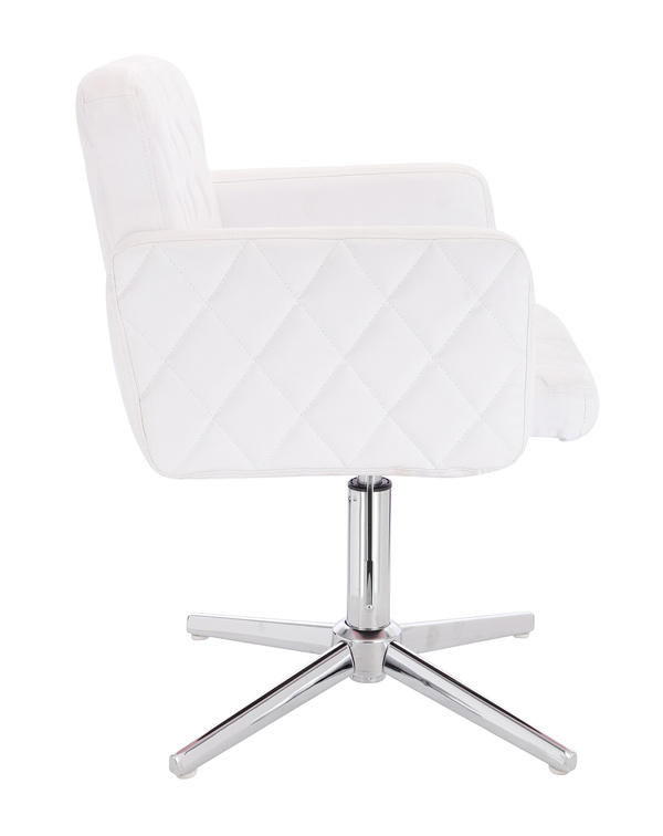 HC802CROSS Fehér Modern Műbőr Szék Krómozott lábbal