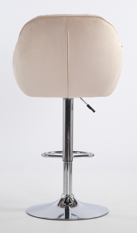 HR2055W Krémszínű Modern Velúr Szék Krómozott lábbal