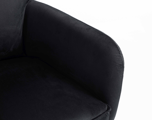 HR250K Fekete modern velúr szék fekete lábbal