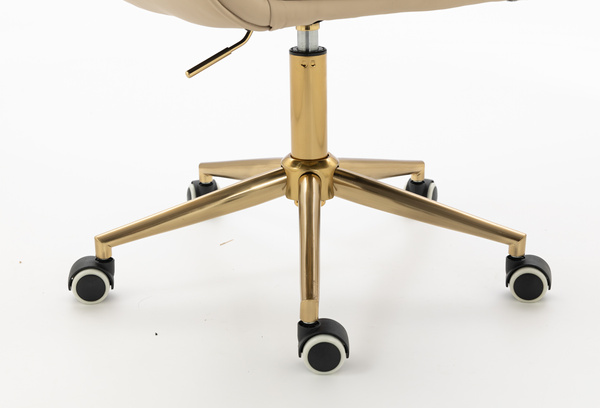 HR2055K Krémszínű Modern Műbőr Szék Aany lábbal