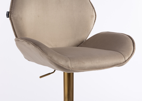 HR350W Latte modern velúr szék arany lábbal