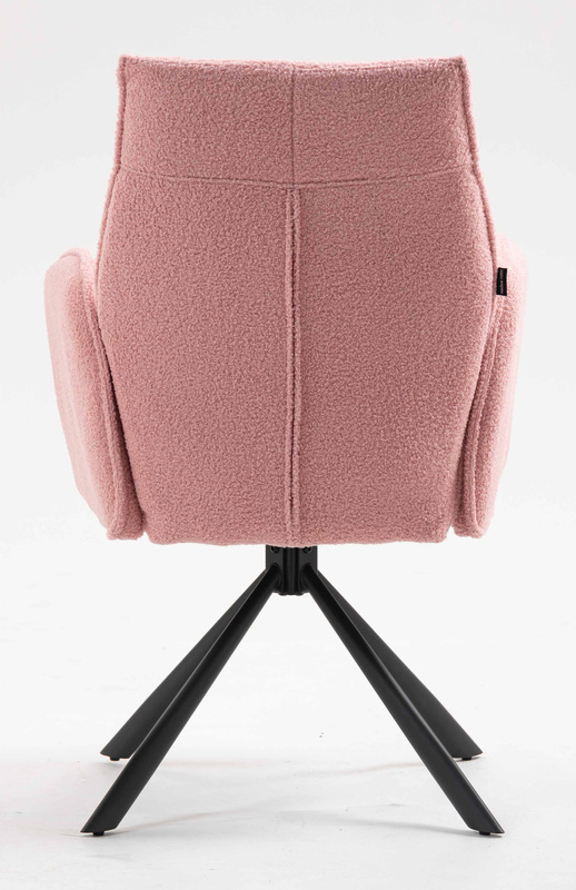 HR280 CSILLAGLÁB Púder Rózsaszín modern boucle szék fekete lábbal