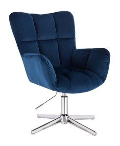 HR650CROSS Tengerkék modern velúr szék