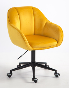 HR2055K Sárga Modern Velúr Szék Fekete lábbal