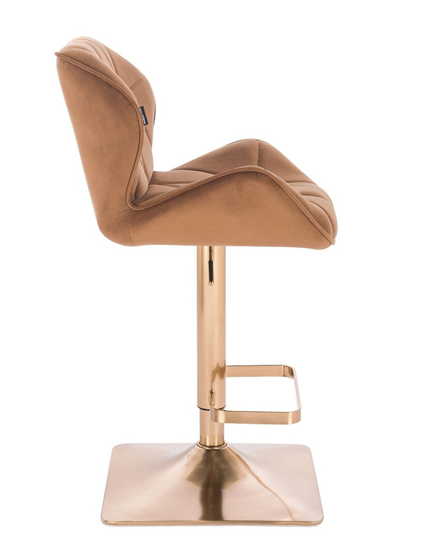 HR111KW Mézbarna modern velúr szék arany lábbal