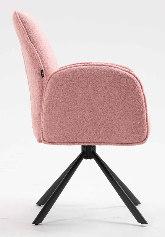 HR280 CSILLAGLÁB Púder Rózsaszín modern boucle szék fekete lábbal