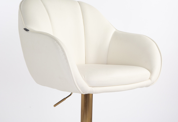 HR2055KW Fehér Modern Műbőr Szék Aany lábbal