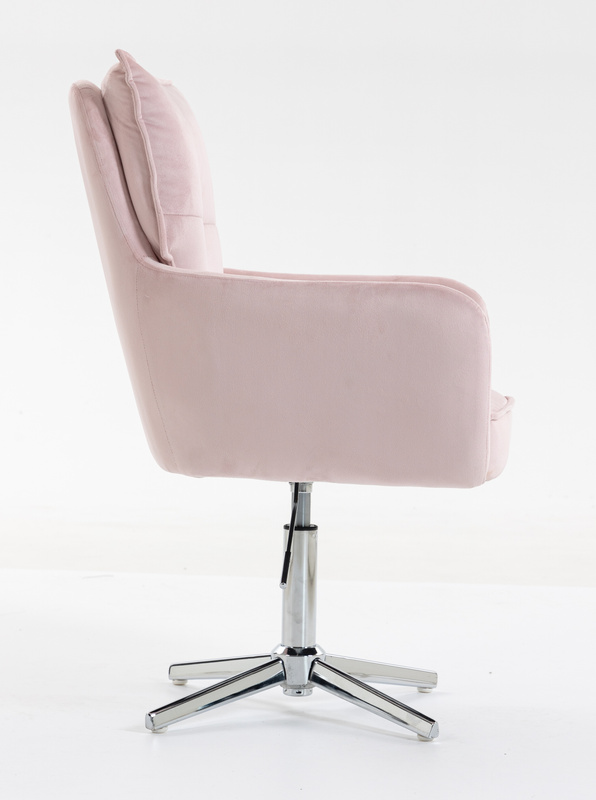 HR250CROSS Púder Rózsaszín modern velúr szék krómozott lábbal