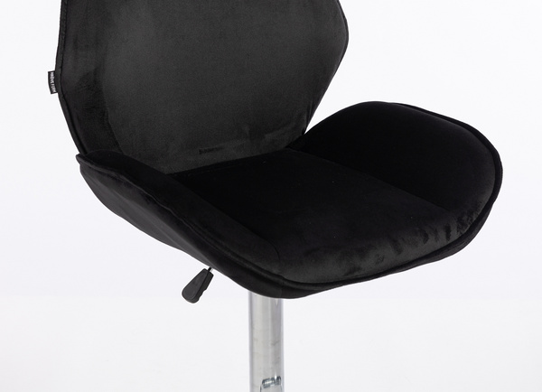 HR350W Fekete modern velúr szék krómozott lábbal