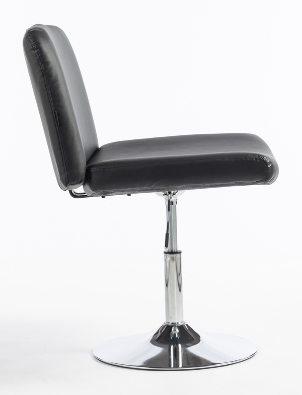 HR150N Fekete Modern Műbőr Szék Krómozott lábbal