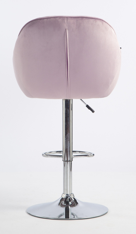 HR2055W Halványlila Modern Velúr Szék Krómozott lábbal