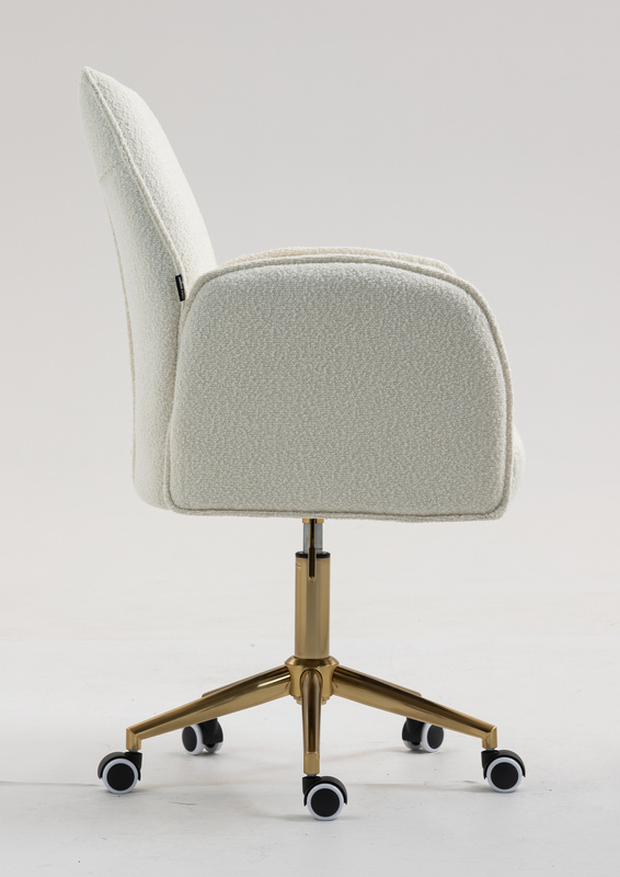 HR280K Krémszínű modern boucle szék arany lábbal