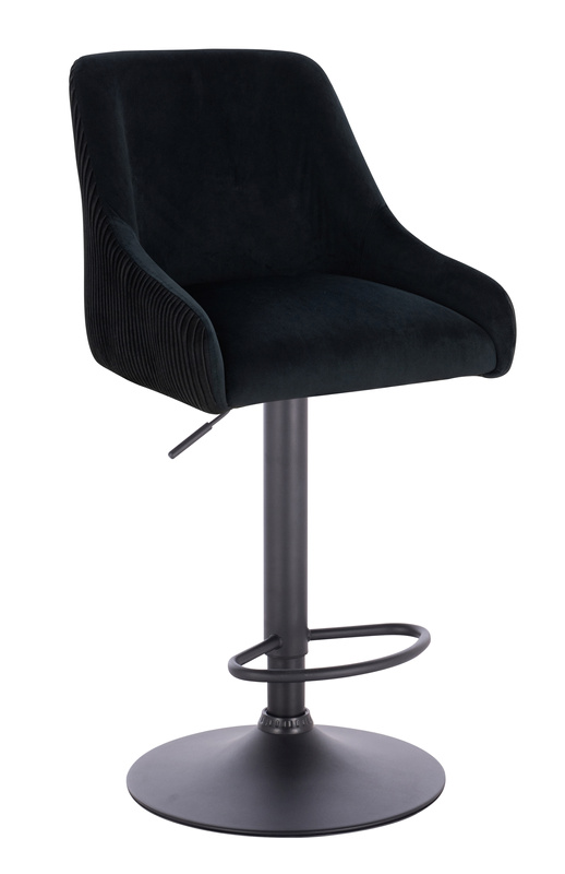 HR920W Fekete Modern Velúr Szék Fekete lábbal