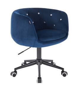HR333CK Tengerkék modern velúr szék fekete lábbal