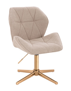 HR212CROSS Latte modern boucle szék arany lábbal