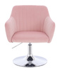 HR190N Púder Rózsaszín Modern Velúr Szék Krómozott lábbal