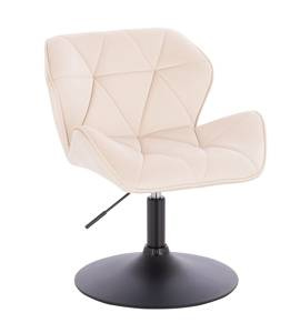 HR111N Krémszínű modern velúr szék fekete lábbal